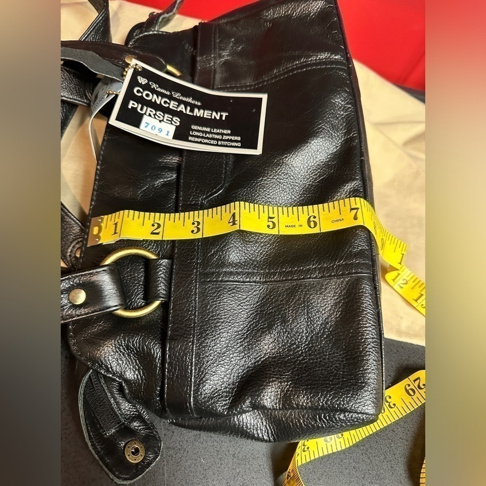 NWT Roma Leather Locking Concealment Purse Black Dual Handle Med Sz Multi Pocket - Picture 4 of 16